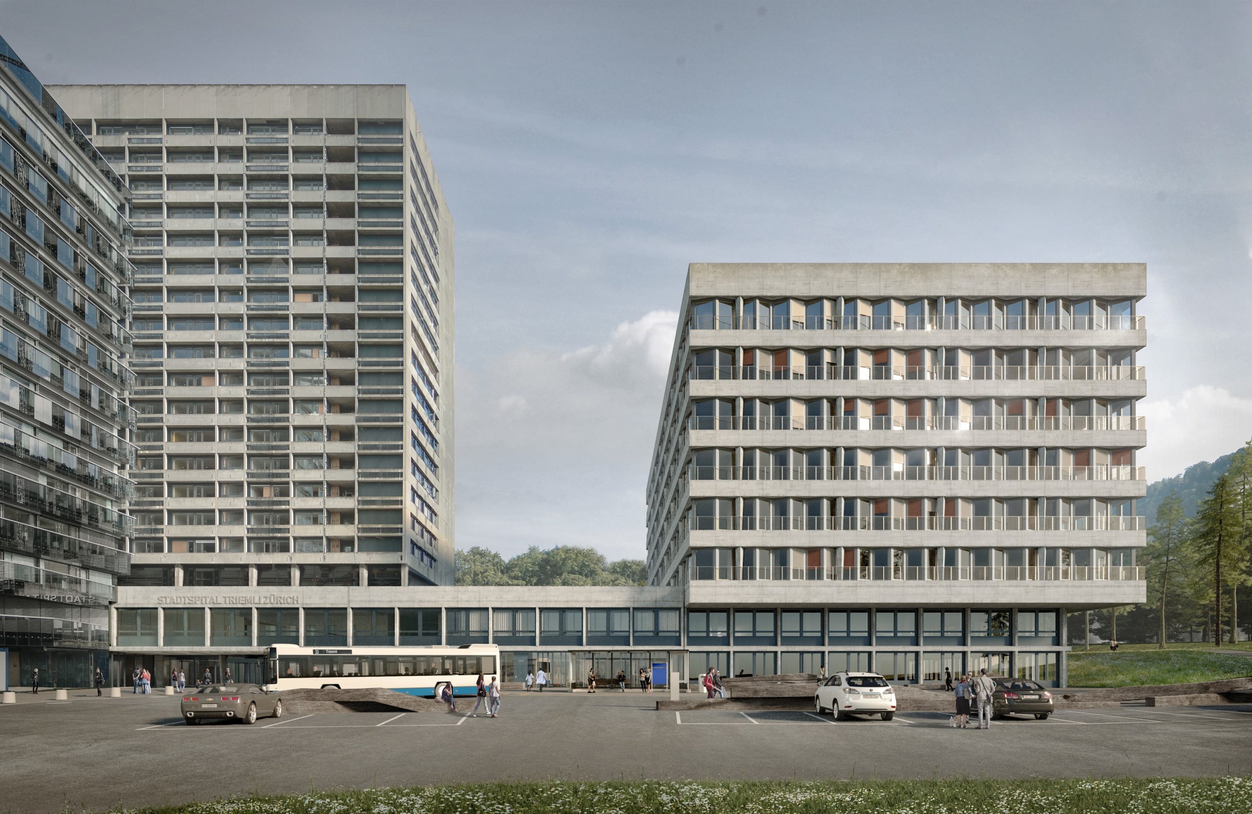 Visualisierung Reha Gebäude am Areal des Triemli-Spitals_Copyright Nightnurse Images Zürich